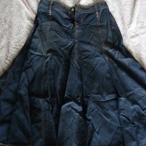 For Joseph Mid Calf Flare Jean Skirt Size 6